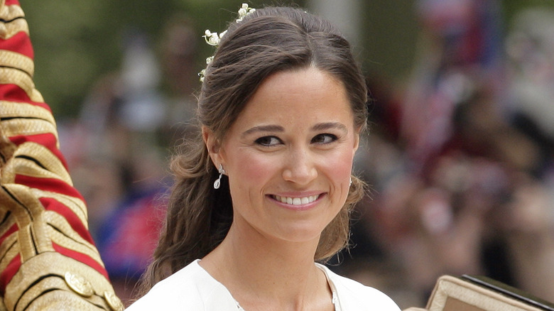 Pippa Middleton smiling at William and Kate's wedding