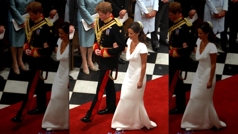 Pippa Middleton and Prince Harry walking