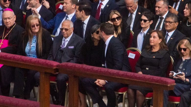 Usha and JD Vance kissing at Pope Leo's inauguration mass