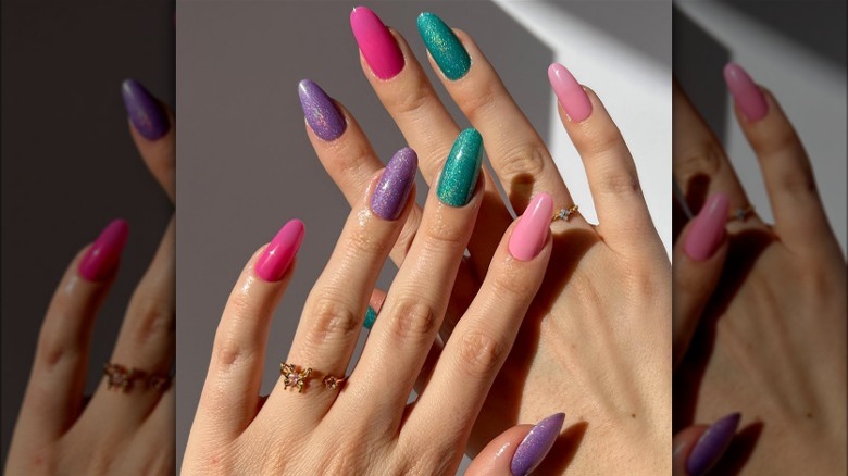 Polly Pocket colored nails