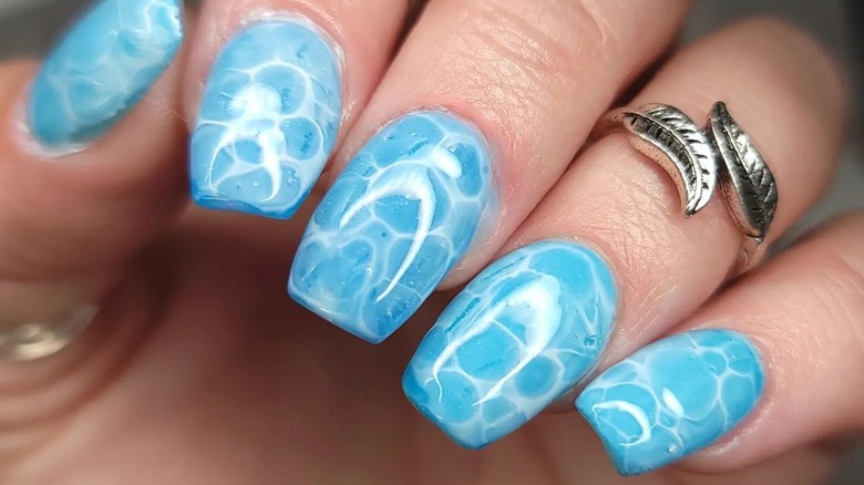 Pool water nails manicure