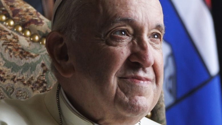 Pope Francis holding mass