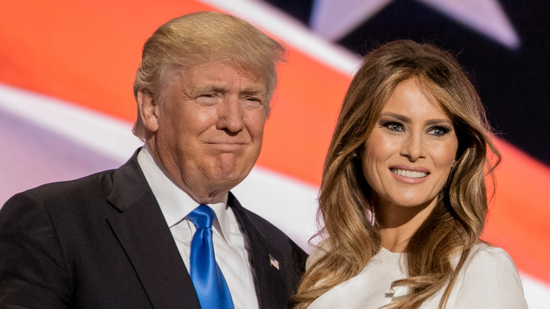 Donald, Melania Trump smiling in 2016