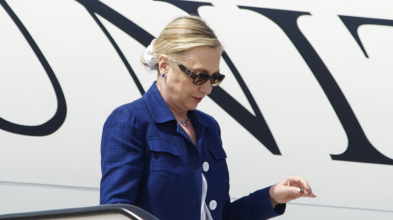 Hillary Clinton wearing a scrunchie, which some deemed inappropriate