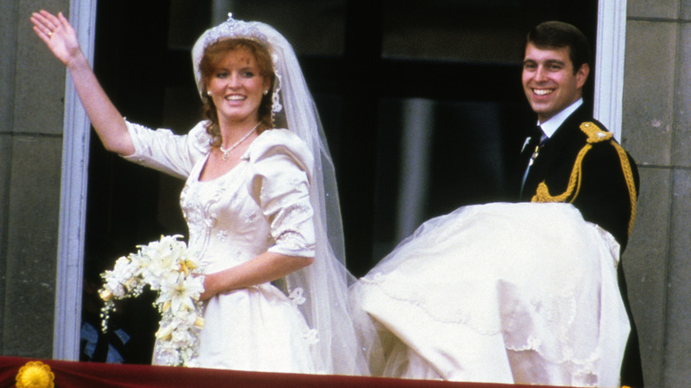 Sarah Ferguson and Prince Andrew at their wedding