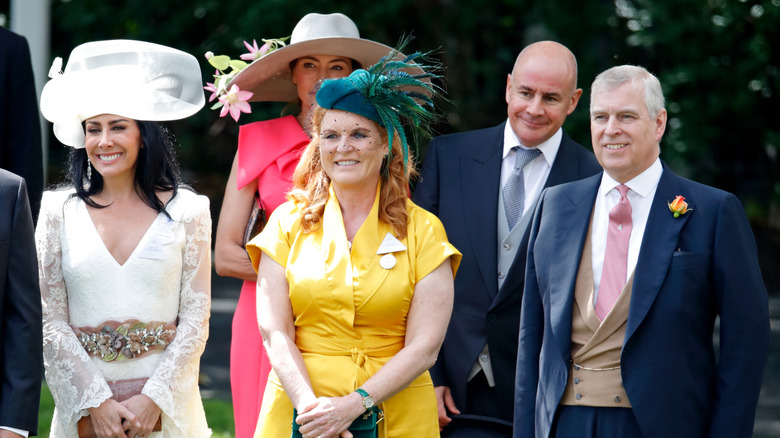 Prince Andrew and Sarah Ferguson with friends at Royal Ascot