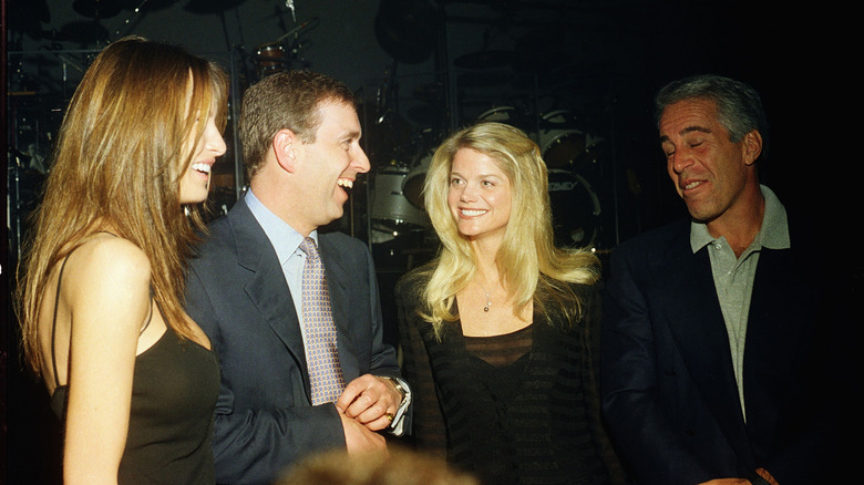 Melania Trump, Prince Andrew, Gwendolyn Beck, and Jeffrey Epstein laughing together