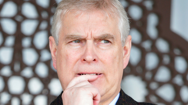 Prince Andrew looking pensive