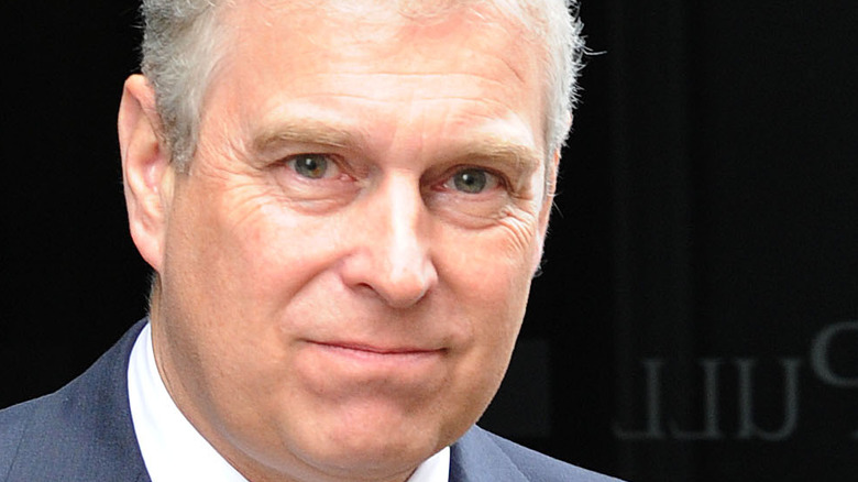 Prince Andrew looking serious