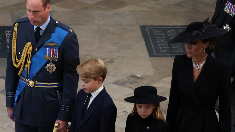 The Wales family at Queen Elizabeth funeral procession