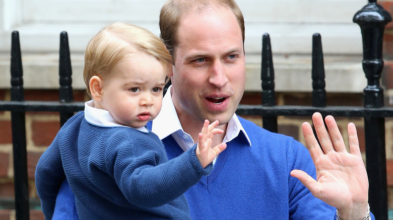 Prince George and Prince William wave for the cameras