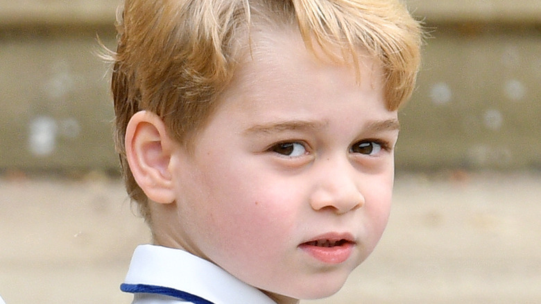 Prince George poses for the camera. 