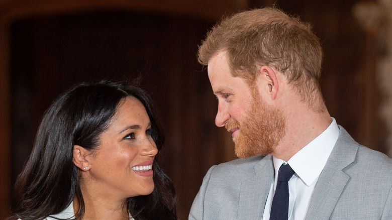 Meghan Markle and Prince Harry look lovingly at each other