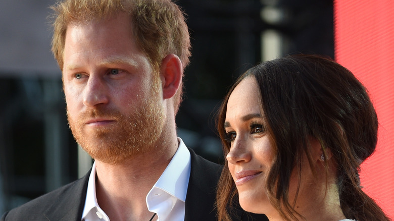 Prince Harry and Meghan Markle at speaking engagement