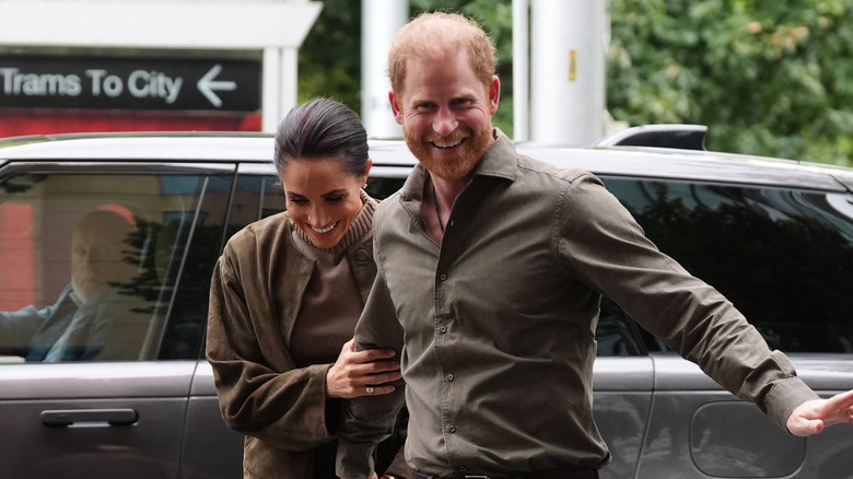 Prince Harry and Meghan Markle photographed at the Australian National Veterans Arts Museum on April 14, 2026