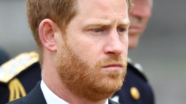 prince harry looking sad