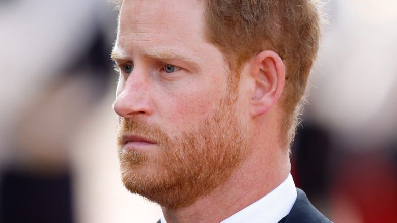 Prince Harry looking sad