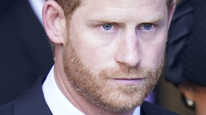 Prince Harry with serious face