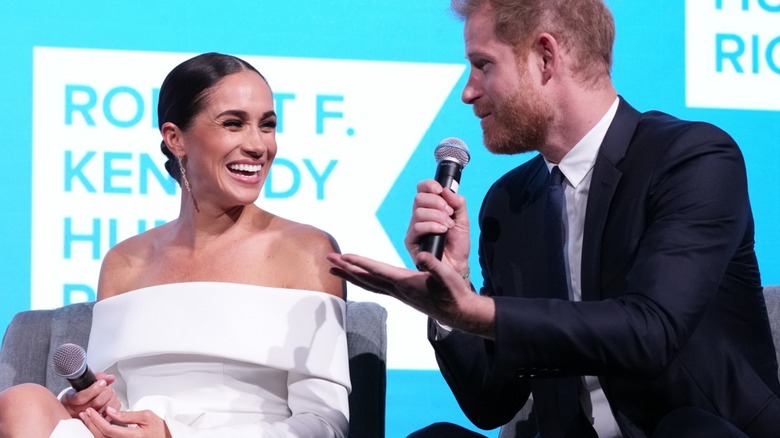 Meghan Markle and Prince Harry smiling