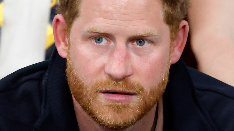 Prince Harry looking serious