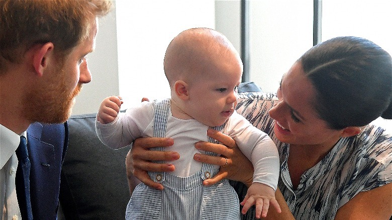 Baby Archie with parents 