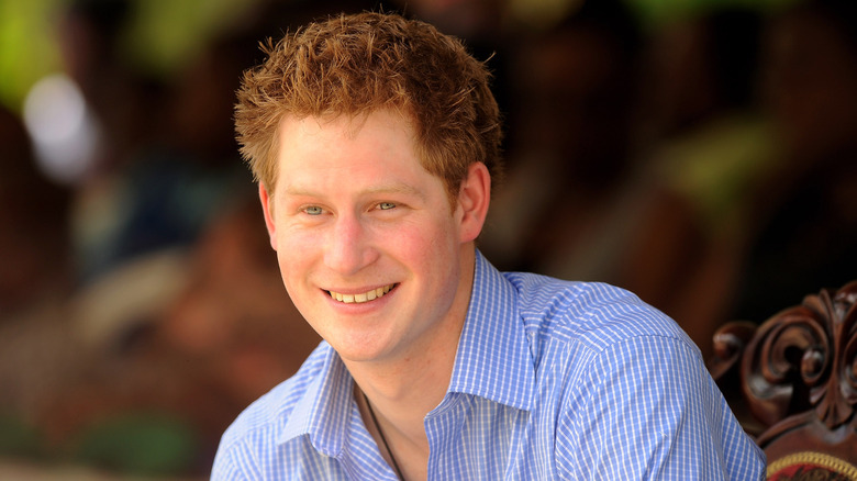 Prince Harry smiling without a beard