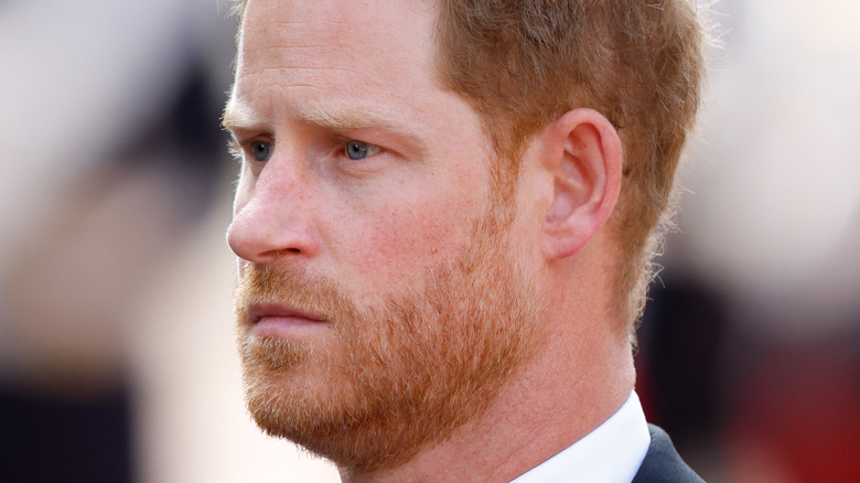 Prince Harry looking downbeat