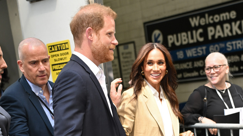 Prince Harry and Meghan Markle walking NYC