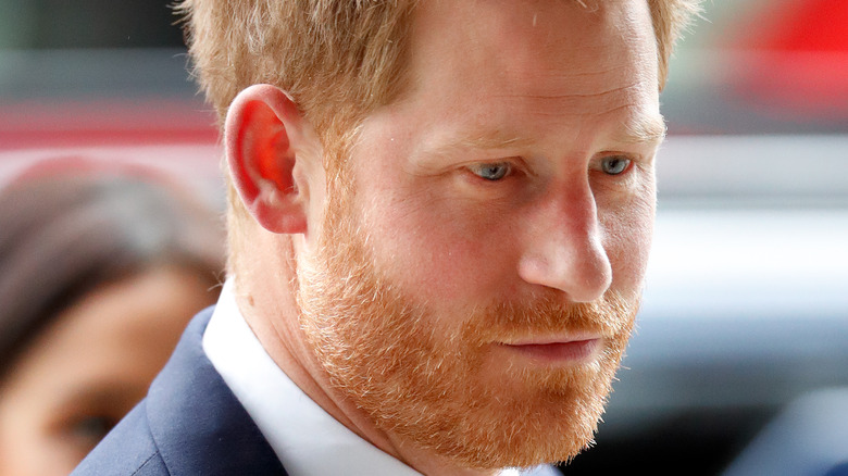 Prince Harry looking pensive