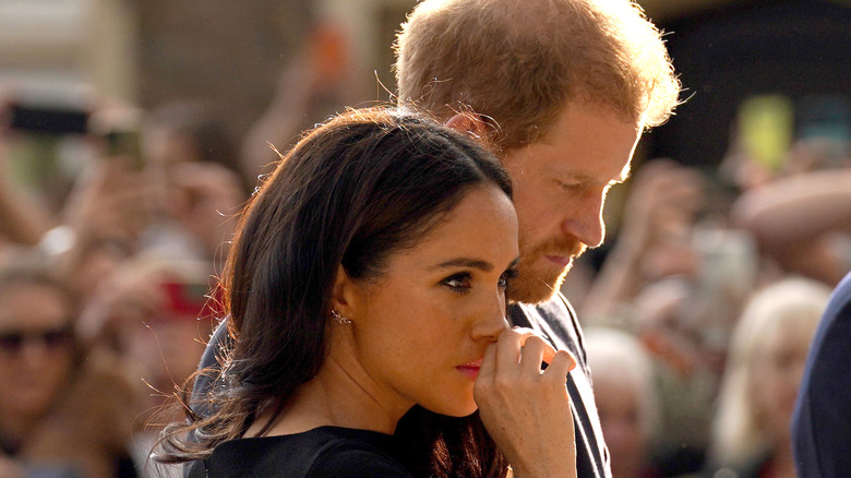 Prince Harry looking serious