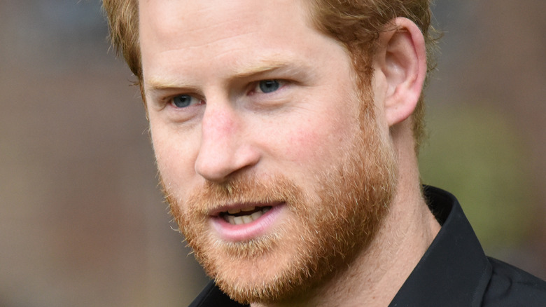 Prince Harry looking to the left