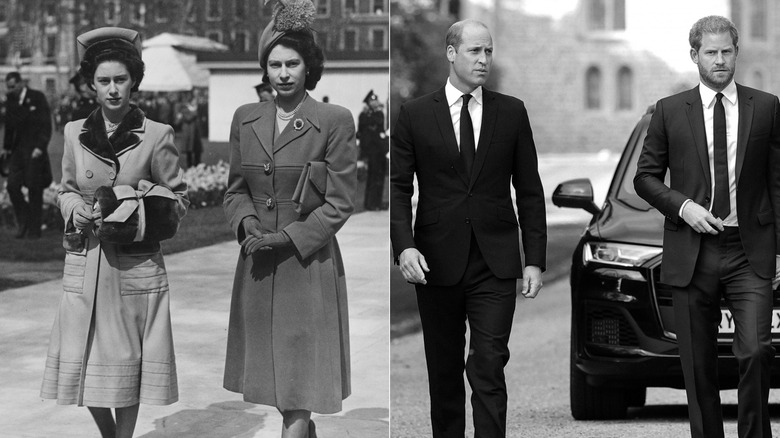 Princess Margaret & Queen Elizabeth, Prince William & Prince Harry
