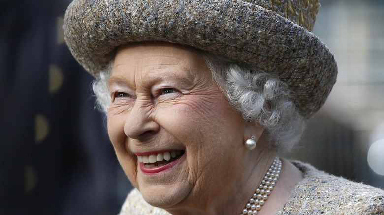 Queen Elizabeth laughing