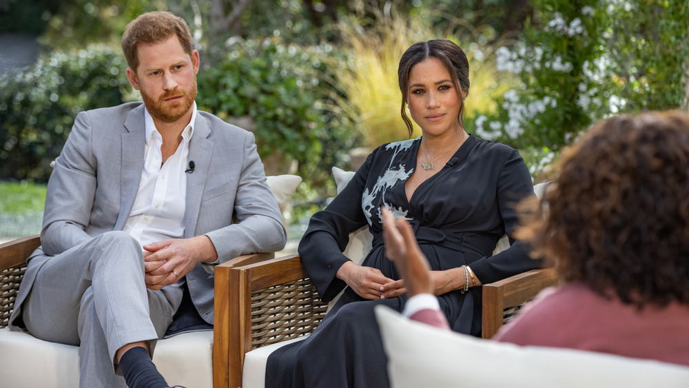 Prince Harry and Meghan Markle during Oprah interview
