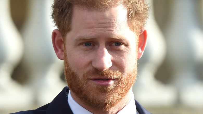 Prince Harry looking concerned 