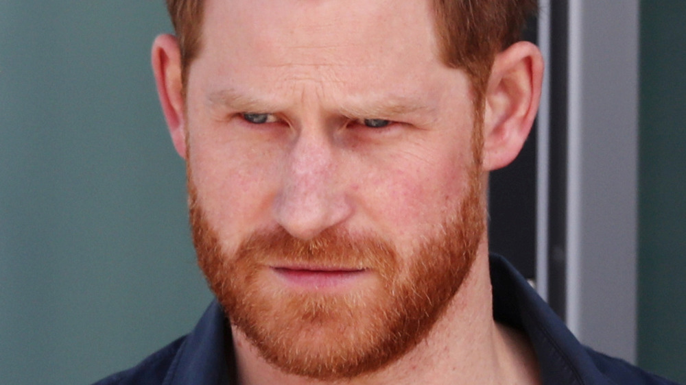 Prince Harry looking serious