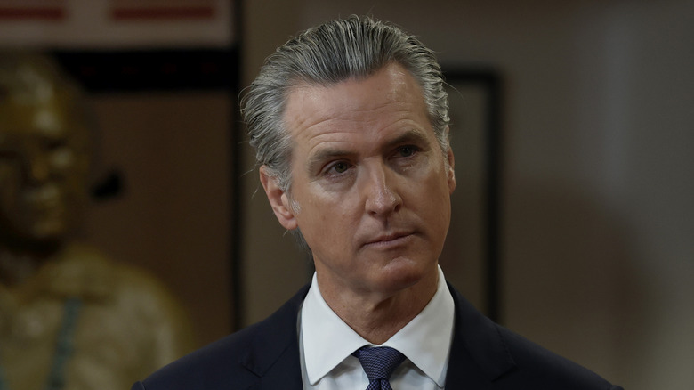 Gavin Newsom frowning