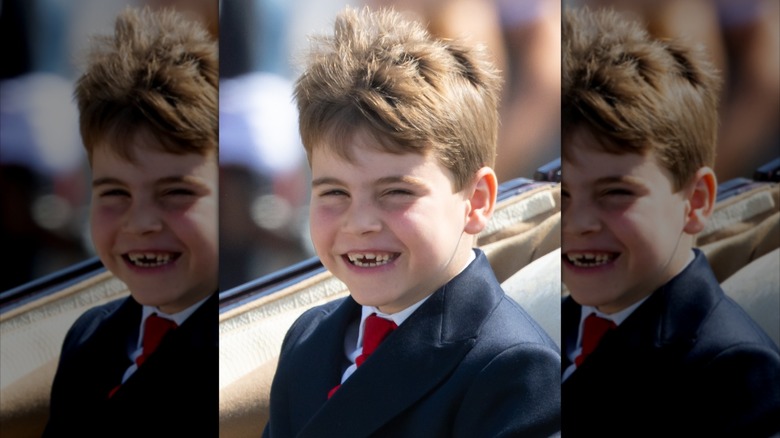 Prince Louis with his hair puffed up