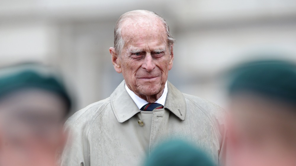 Prince Philip in gray jacket