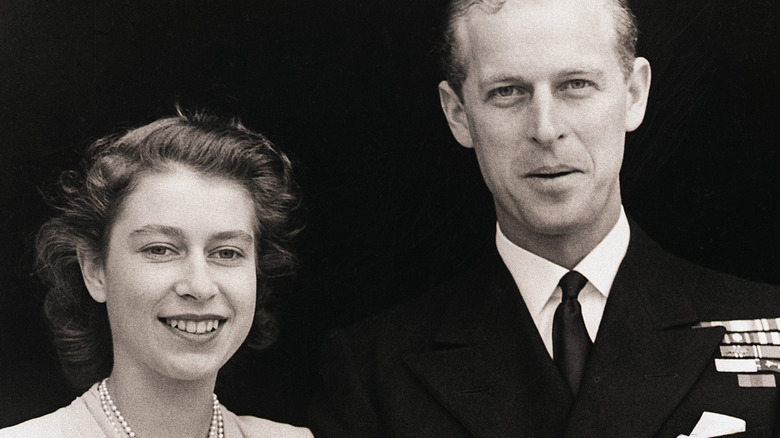 A young Elizabeth with Philip