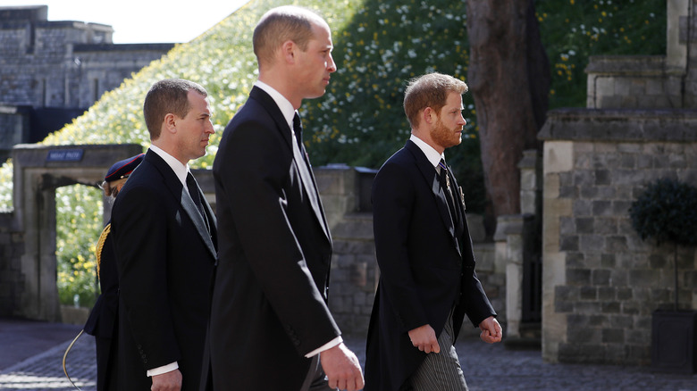 Prince Harry and Prince William at Prince Philip's funeral