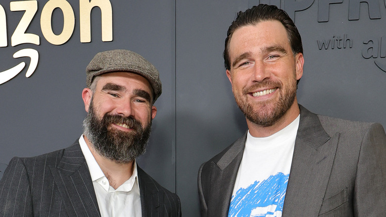 Jason Kelce and Travis Kelce smiling together