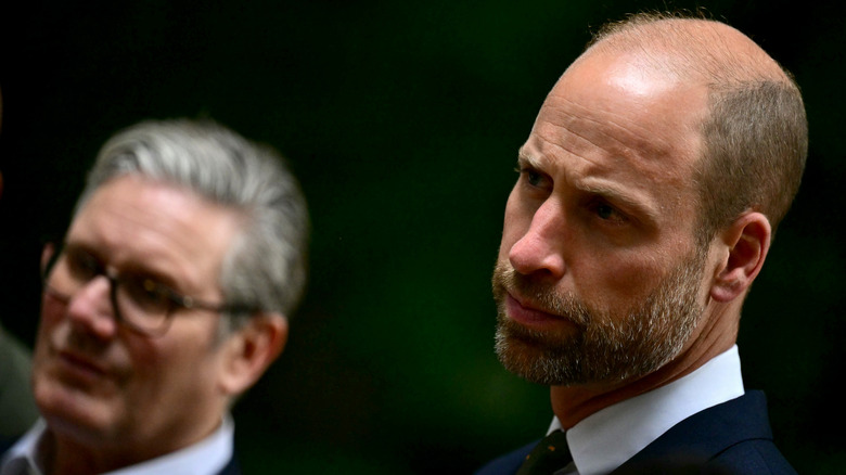 Titled snap of Prince William looking serious