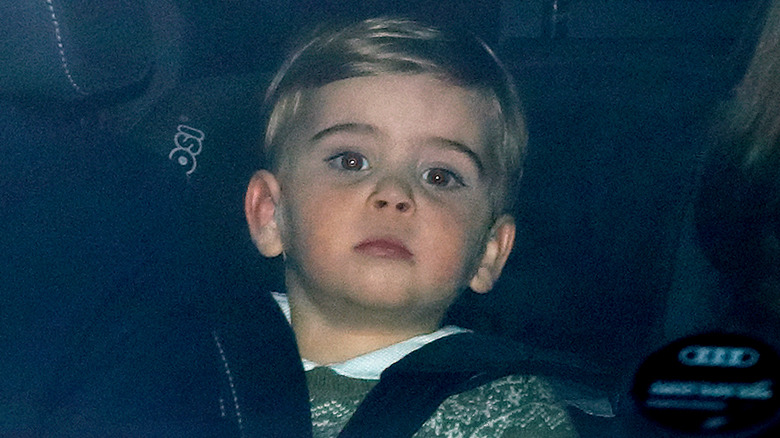 Prince Louis inside a car