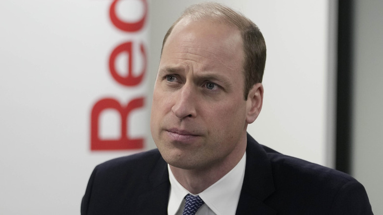 Prince William looking concerned in close-up
