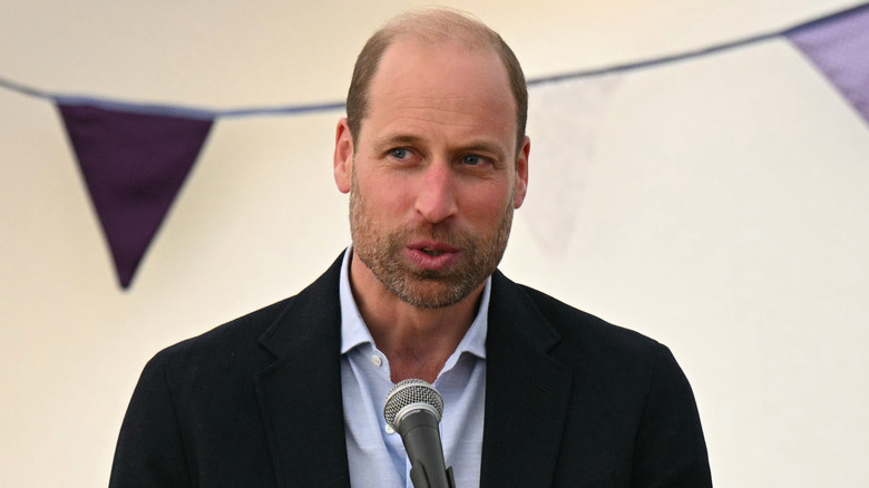 Prince William in the middle of a speech