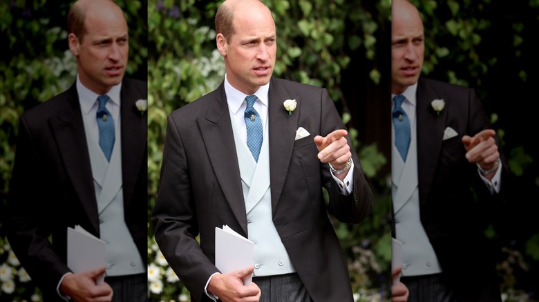 Prince William performing his usher duties at Hugh Grosvenor's wedding