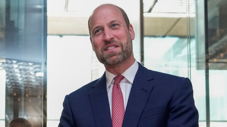 Closeup of Prince William mid laugh