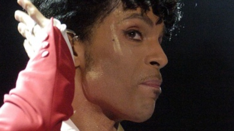 Prince performing on stage