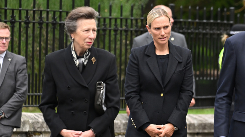 Princess Anne and Zara Tindall after Queen Elizabeth II's death